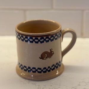 NICHOLAS MOSSE pottery Ceramic Mug with Rabbit Motif checker vintage